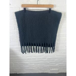 Anthropologie Women's Wool-Blend Brushed Fringed Scarf Black One Size